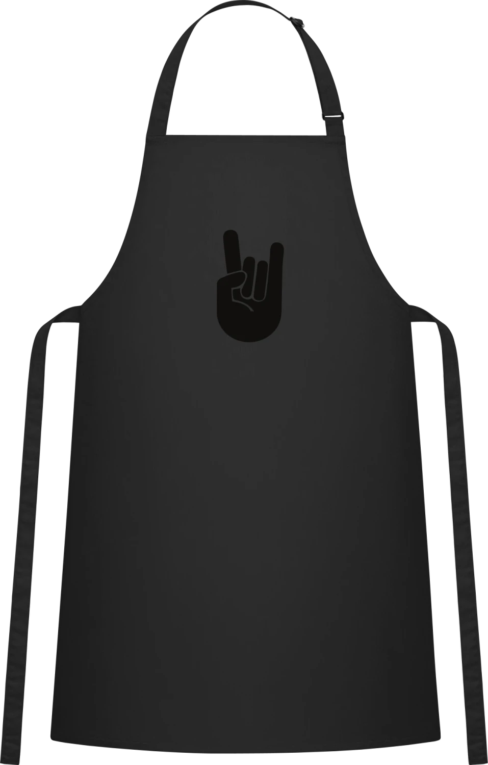 Rock Hand - Black Cotton Bib Apron - Front