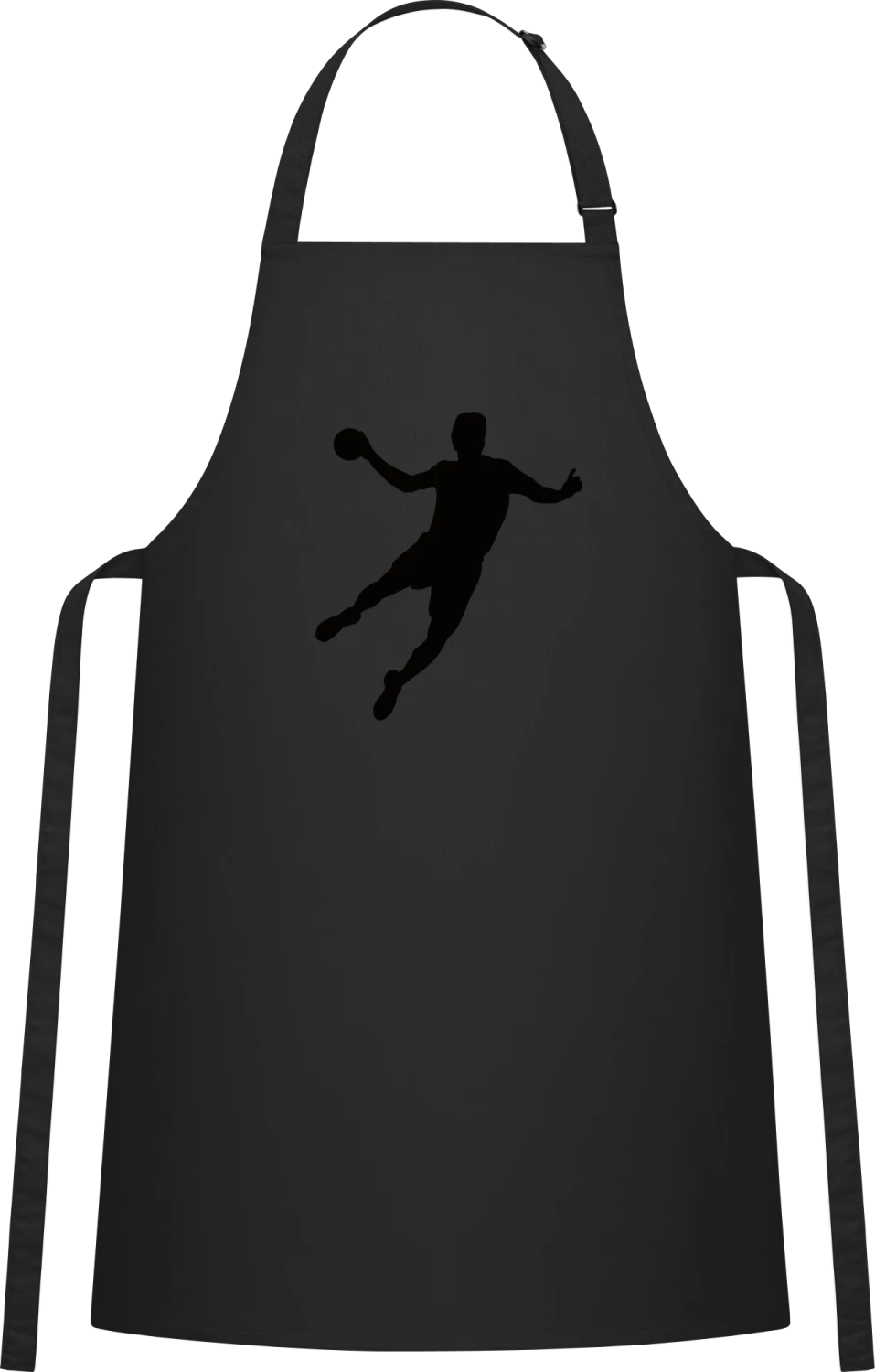 Handball - Black Cotton Bib Apron - Front