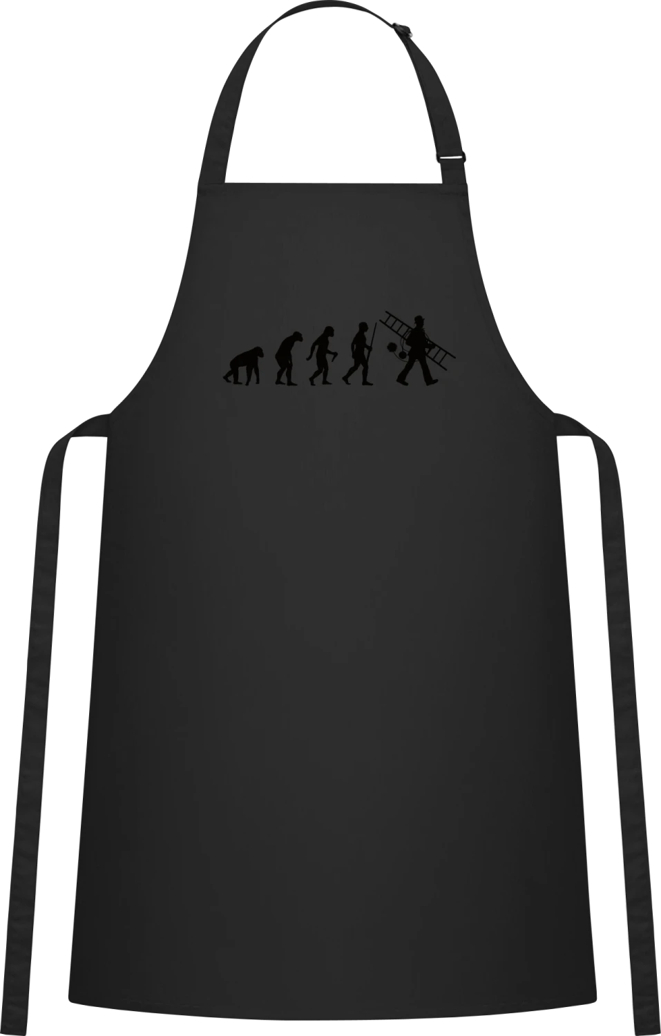 Chimney Sweep Evolution - Black Cotton Bib Apron - Front