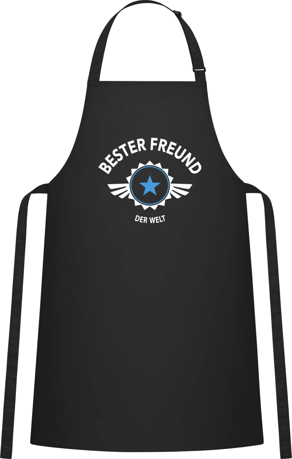 Bester Freund der Welt - Black Cotton Bib Apron - Front