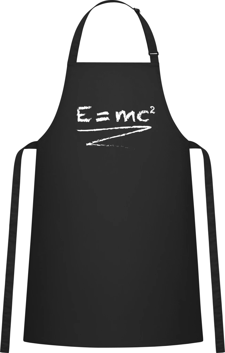 E MC2 Energy Formula - Black Cotton Bib Apron - Front