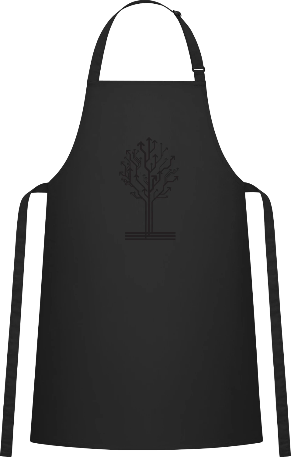 Electric Sparks Tree - Black Cotton Bib Apron - Front