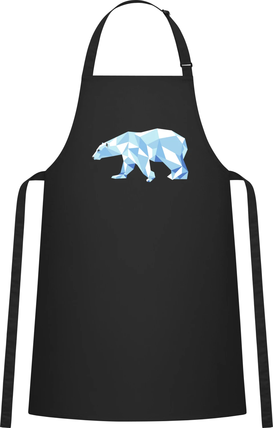 Polar Bear Effect - Black Cotton Bib Apron - Front