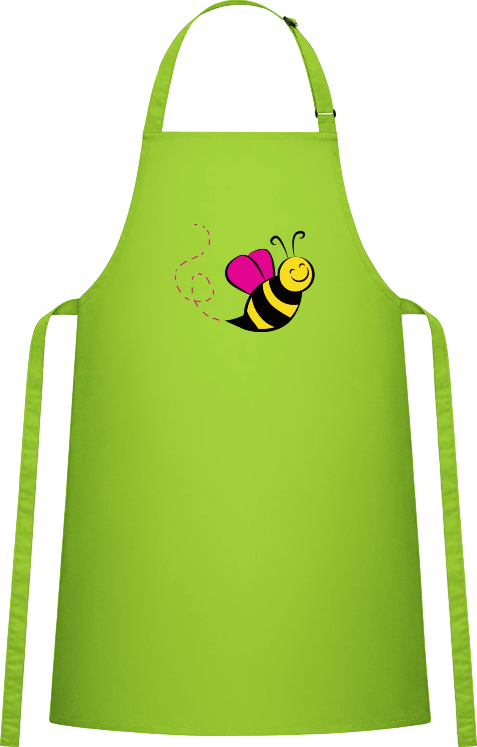 Cute Bee - Lime Cotton Bib Apron - Front