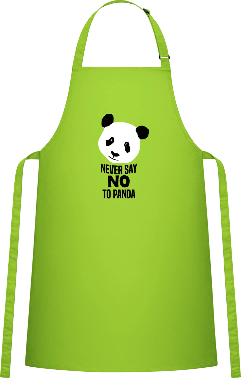 Never Say No To Panda - Lime Cotton Bib Apron - Front