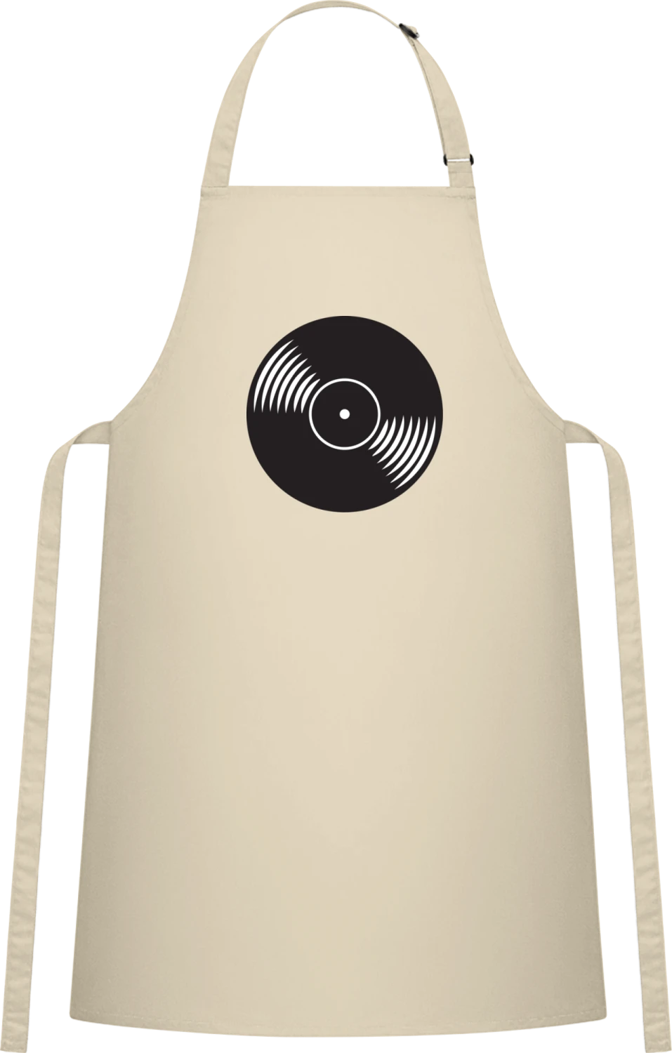 Vinyl Record - Natural Cotton Bib Apron - Front