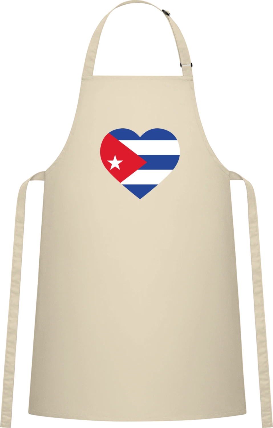 Cuba Heart Flag - Natural Cotton Bib Apron - Front