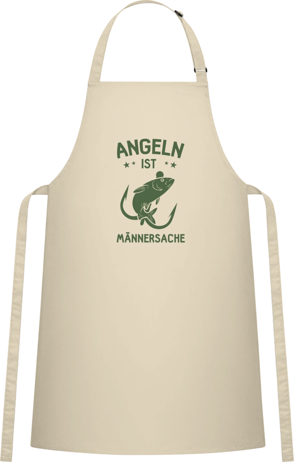 Angeln ist Männersache - Natural Cotton Bib Apron - Front