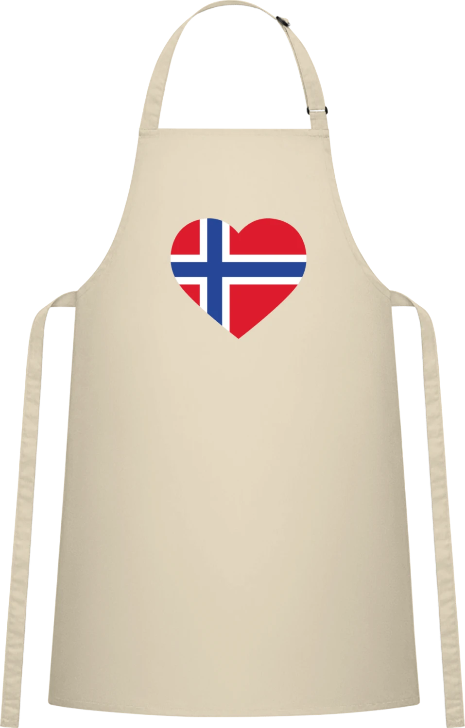 Norway Heart Flag - Natural Cotton Bib Apron - Front