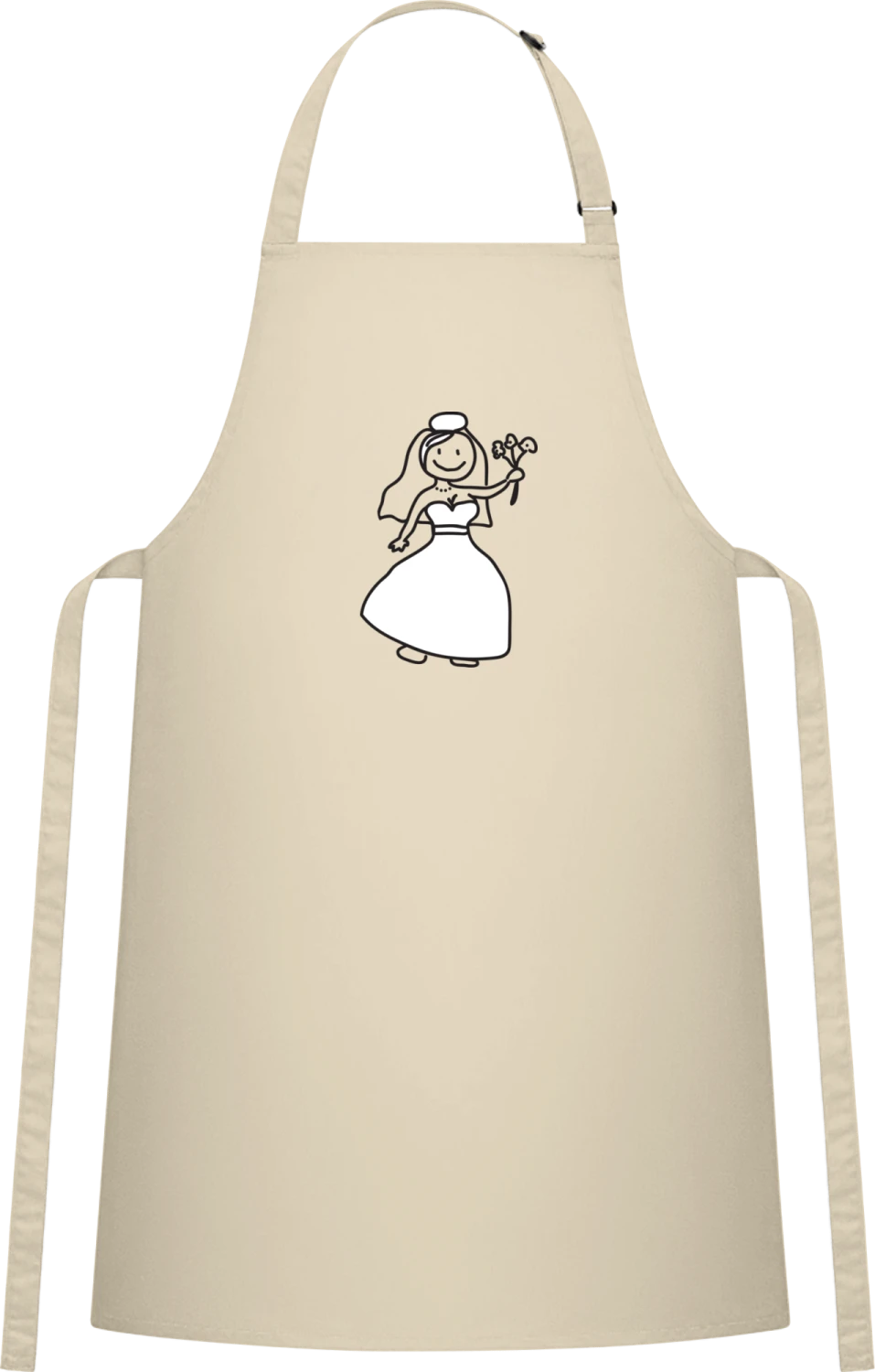 Cute Bride Comic - Natural Cotton Bib Apron - Front