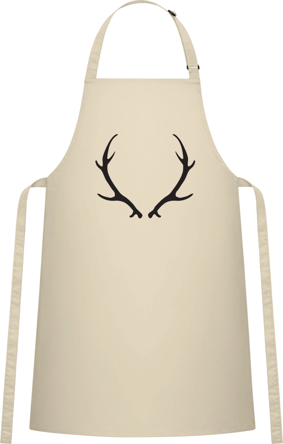 Deer Antlers - Natural Cotton Bib Apron - Front