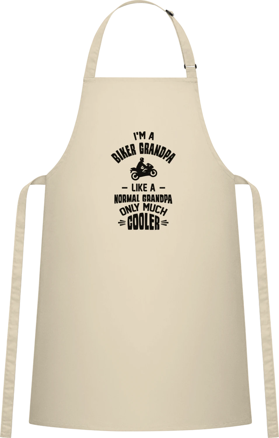 I´m A Biker Grandpa, Like A Normal Grandpa Only Much Cooler - Natural Cotton Bib Apron - Front