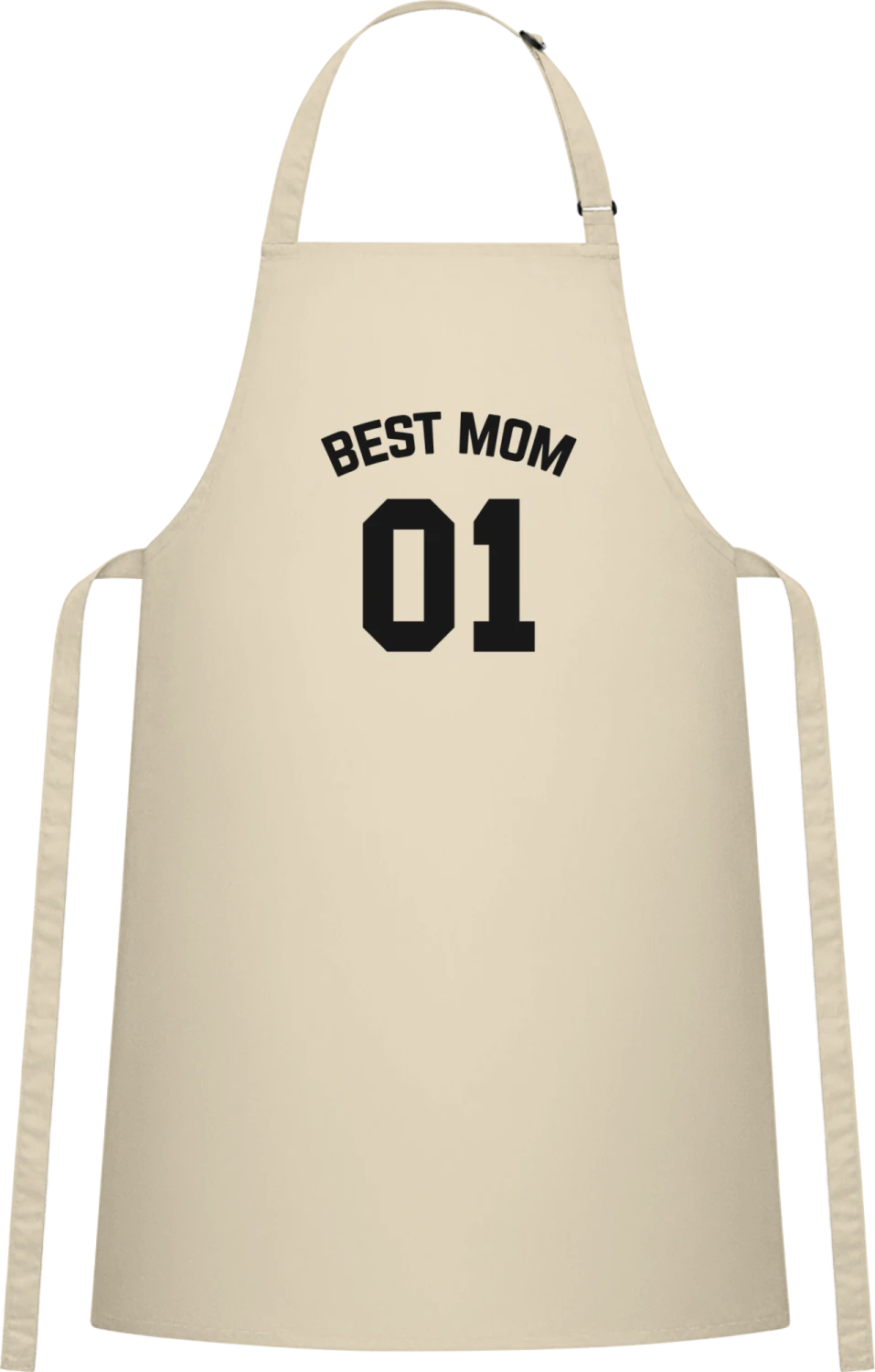 Best Mom 01  - Natural Cotton Bib Apron - Front