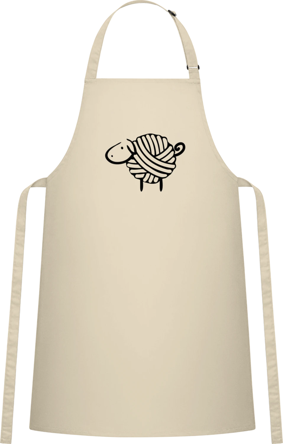 Wool Sheep - Natural Cotton Bib Apron - Front