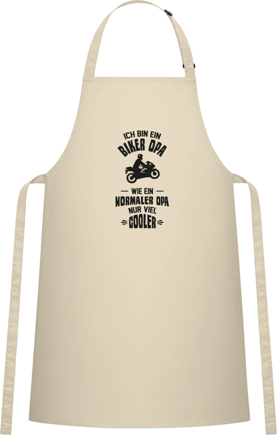 Ich bin ein Biker Opa wie ein normaler Opa nur viel cooler - Natural Cotton Bib Apron - Front