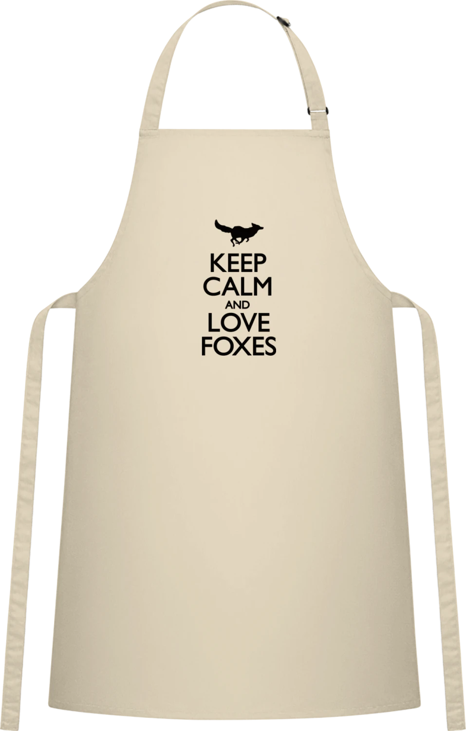 Keep Calm And Love Foxes - Natural Cotton Bib Apron - Front