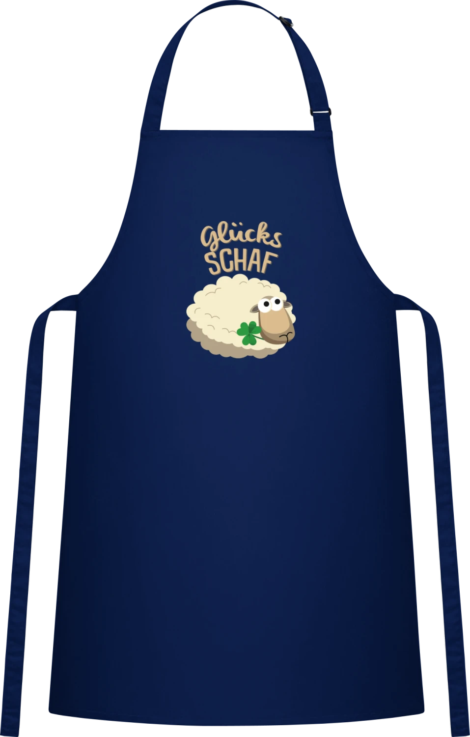 Glücksschaf - Navy Cotton Bib Apron - Front