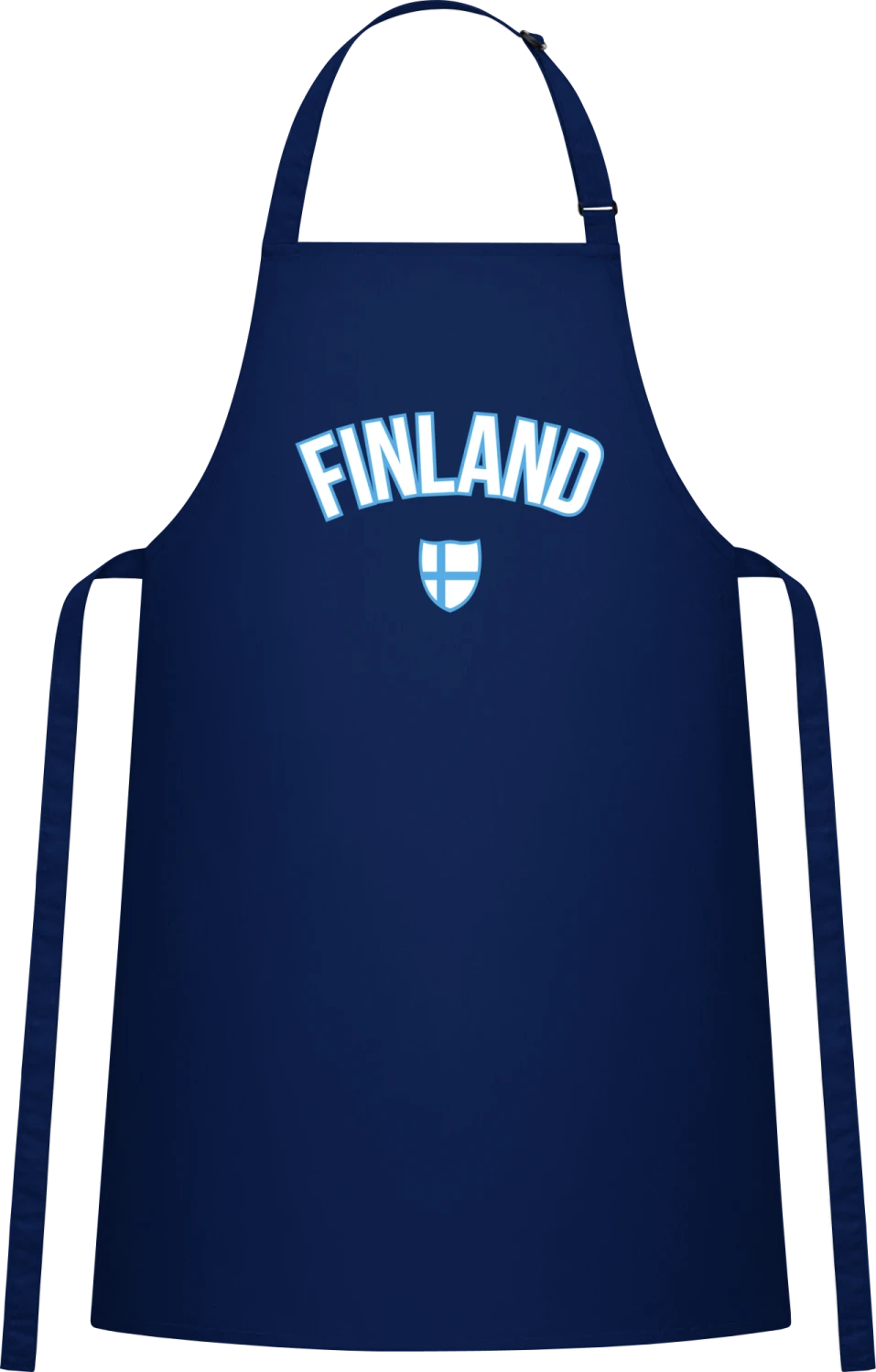 FINLAND Fan - Navy Cotton Bib Apron - Front