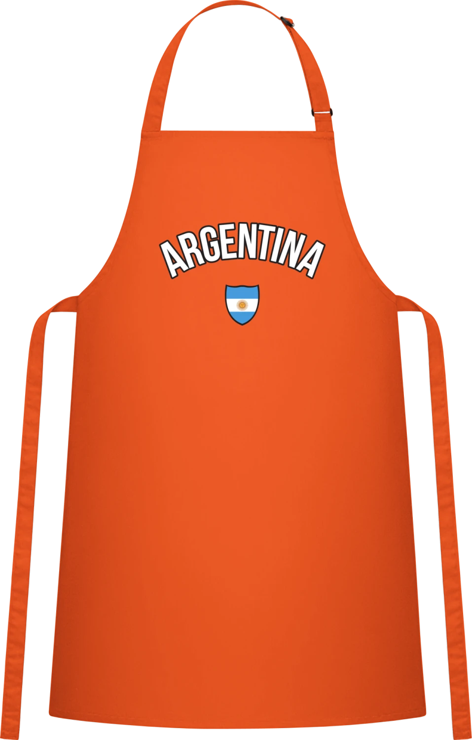 ARGENTINA Fan - Orange Cotton Bib Apron - Front