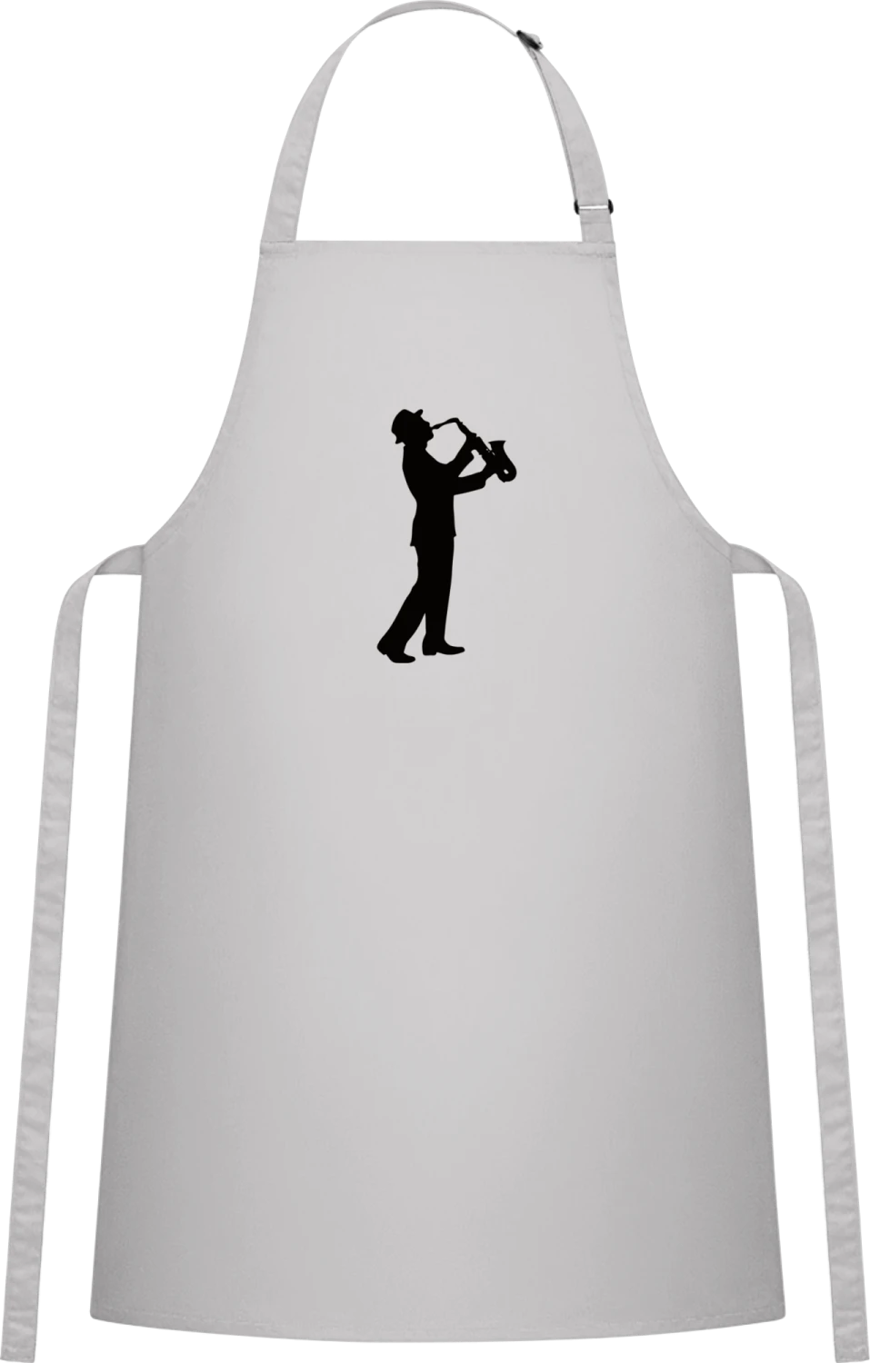 Saxophonist Jazz - Silver Cotton Bib Apron - Front