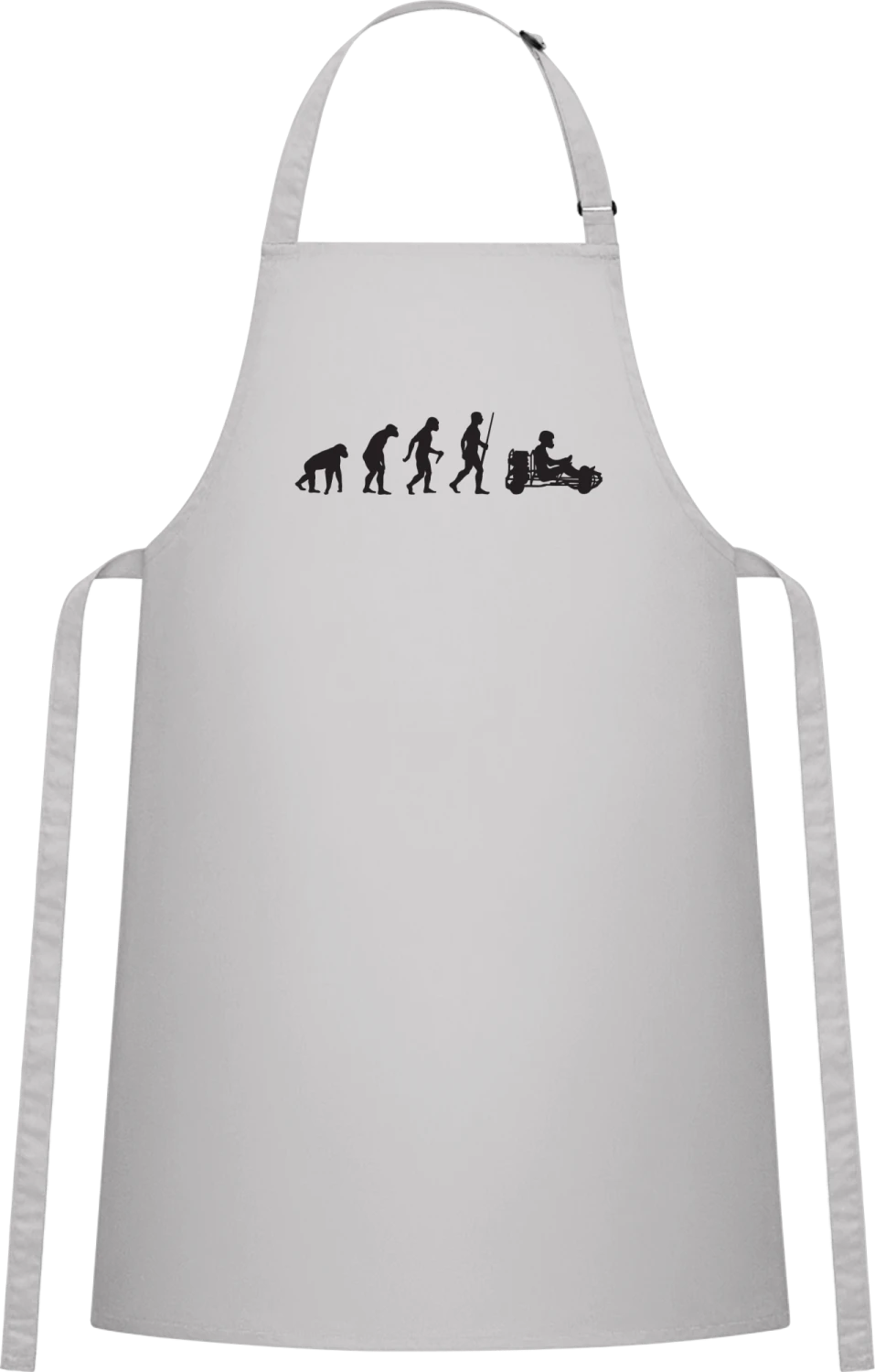 Go Kart Evolution - Silver Cotton Bib Apron - Front