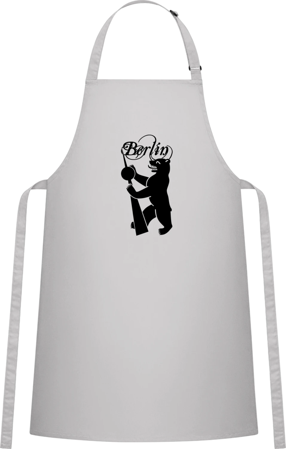 Berlin Bär - Silver Cotton Bib Apron - Front