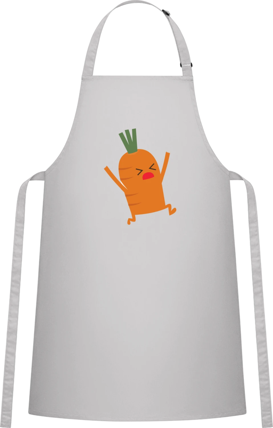 Screaming Carrot - Silver Cotton Bib Apron - Front