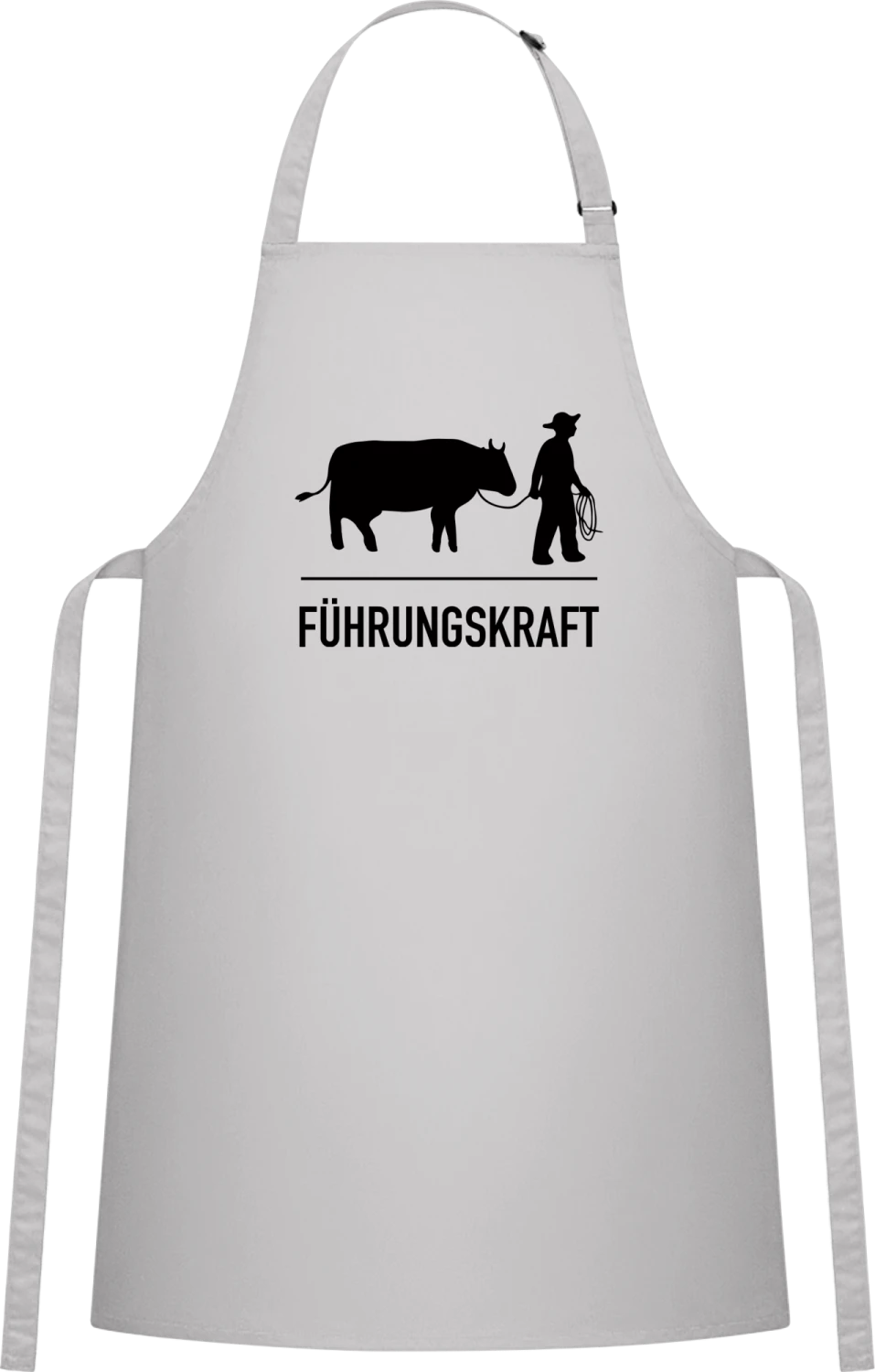 Führungskraft Kuh - Silver Cotton Bib Apron - Front