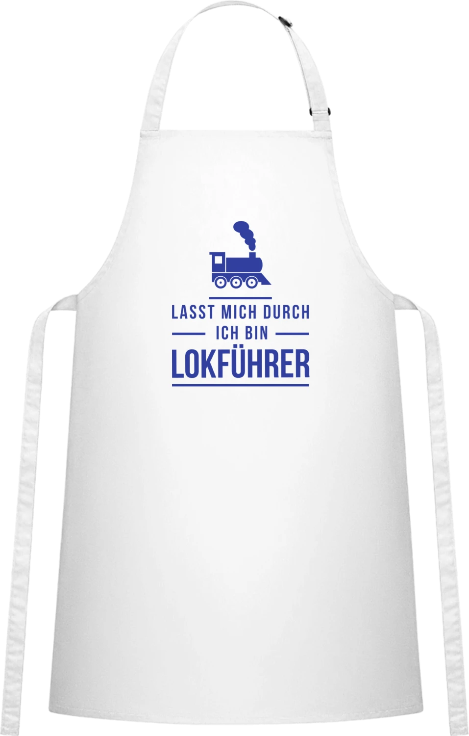 Lasst mich durch ich bin Lokführer - White Cotton Bib Apron - Front