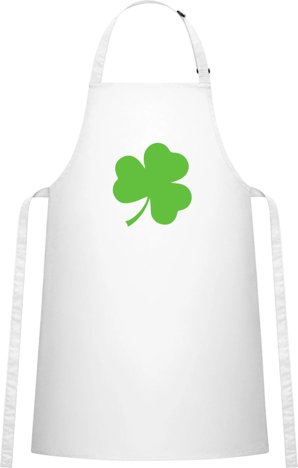 Clover - White Cotton Bib Apron - Front