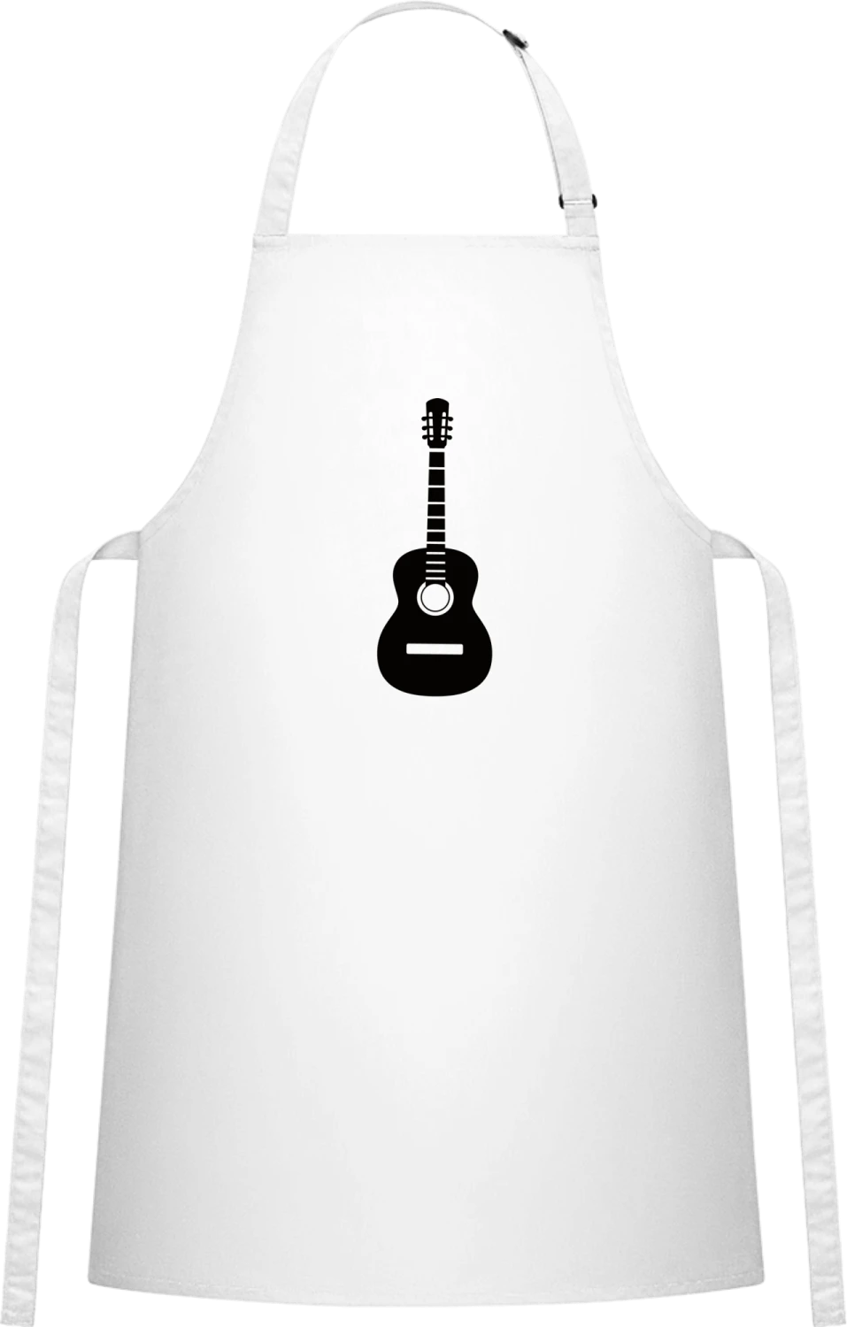 Classic Guitar - White Cotton Bib Apron - Front