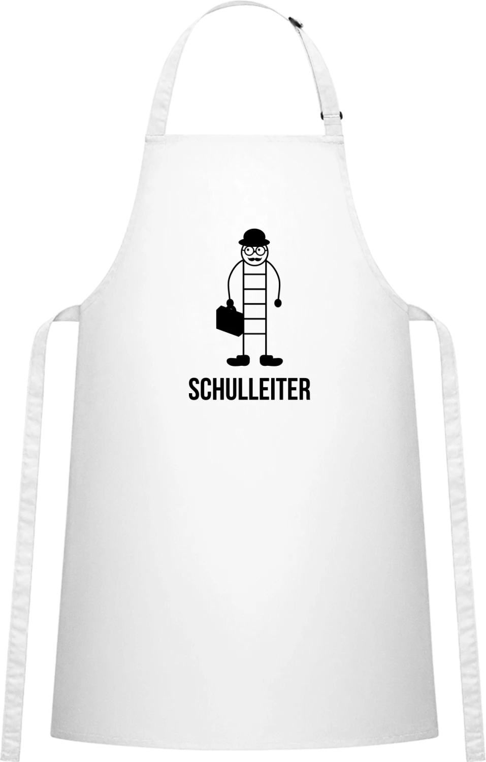 Schulleiter - White Cotton Bib Apron - Front