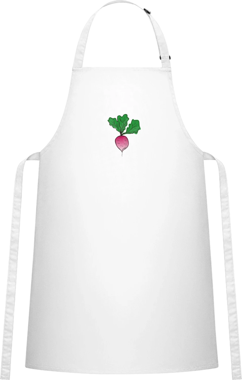 Radieschen - White Cotton Bib Apron - Front