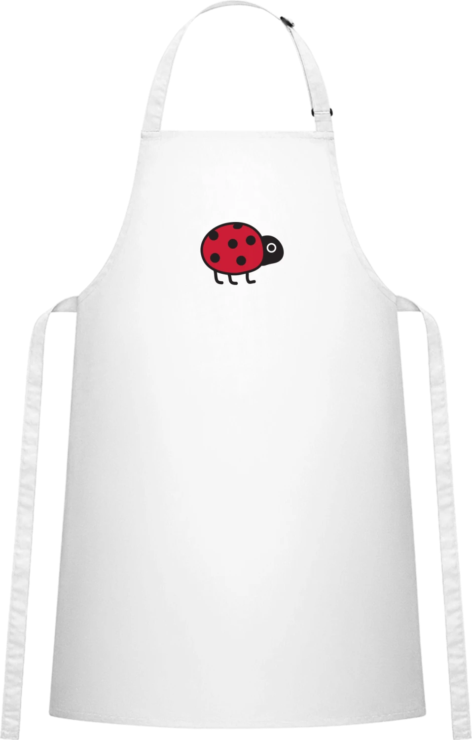 Marienkäfer - White Cotton Bib Apron - Front