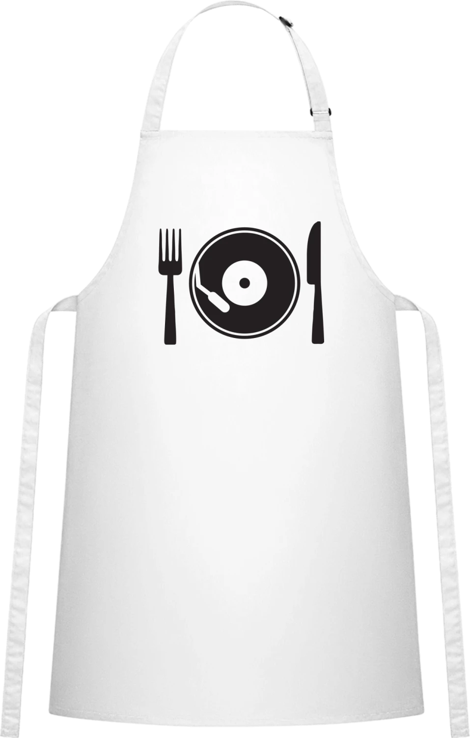 Vinyl Food - White Cotton Bib Apron - Front