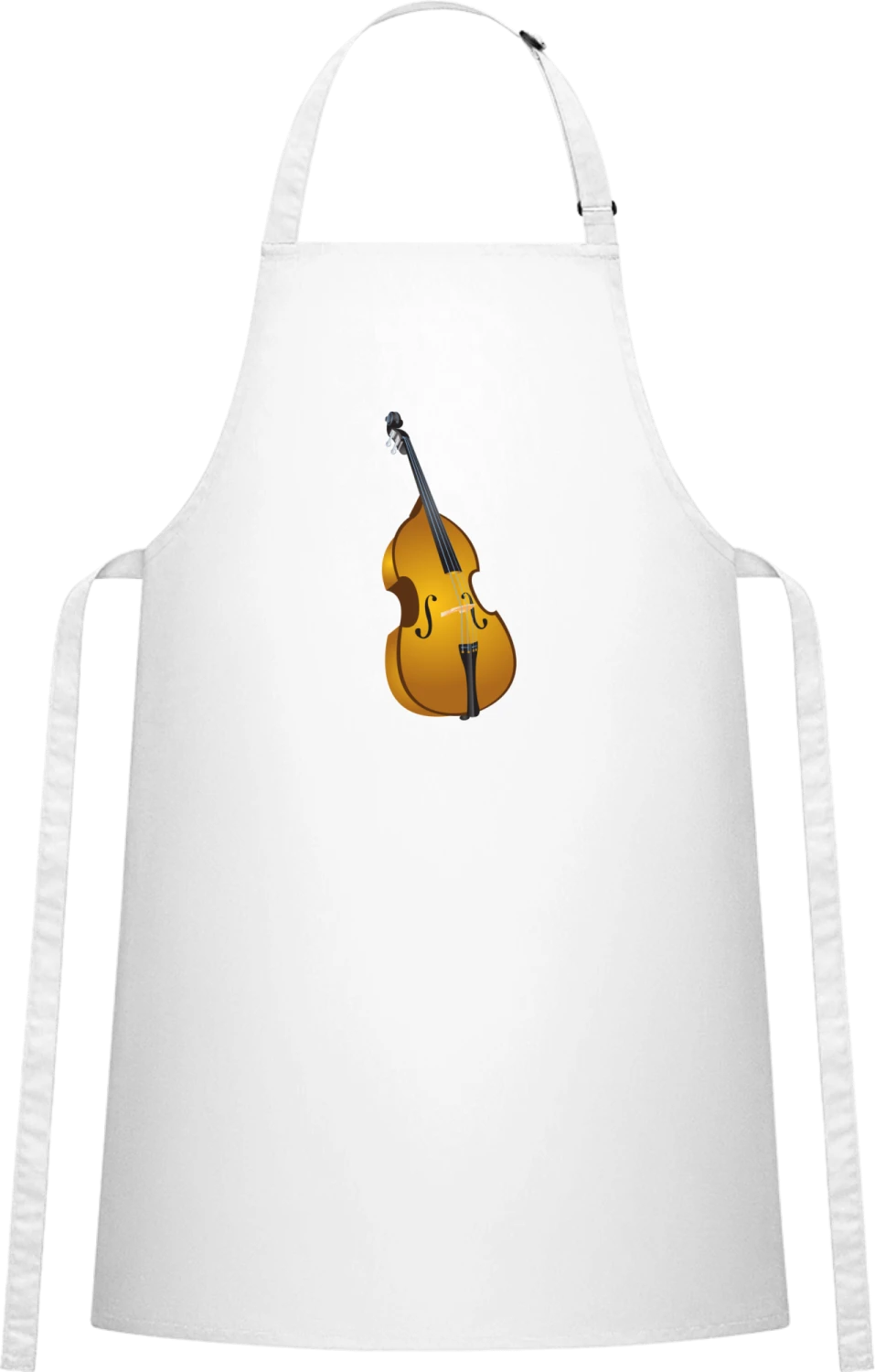 Double Bass - White Cotton Bib Apron - Front