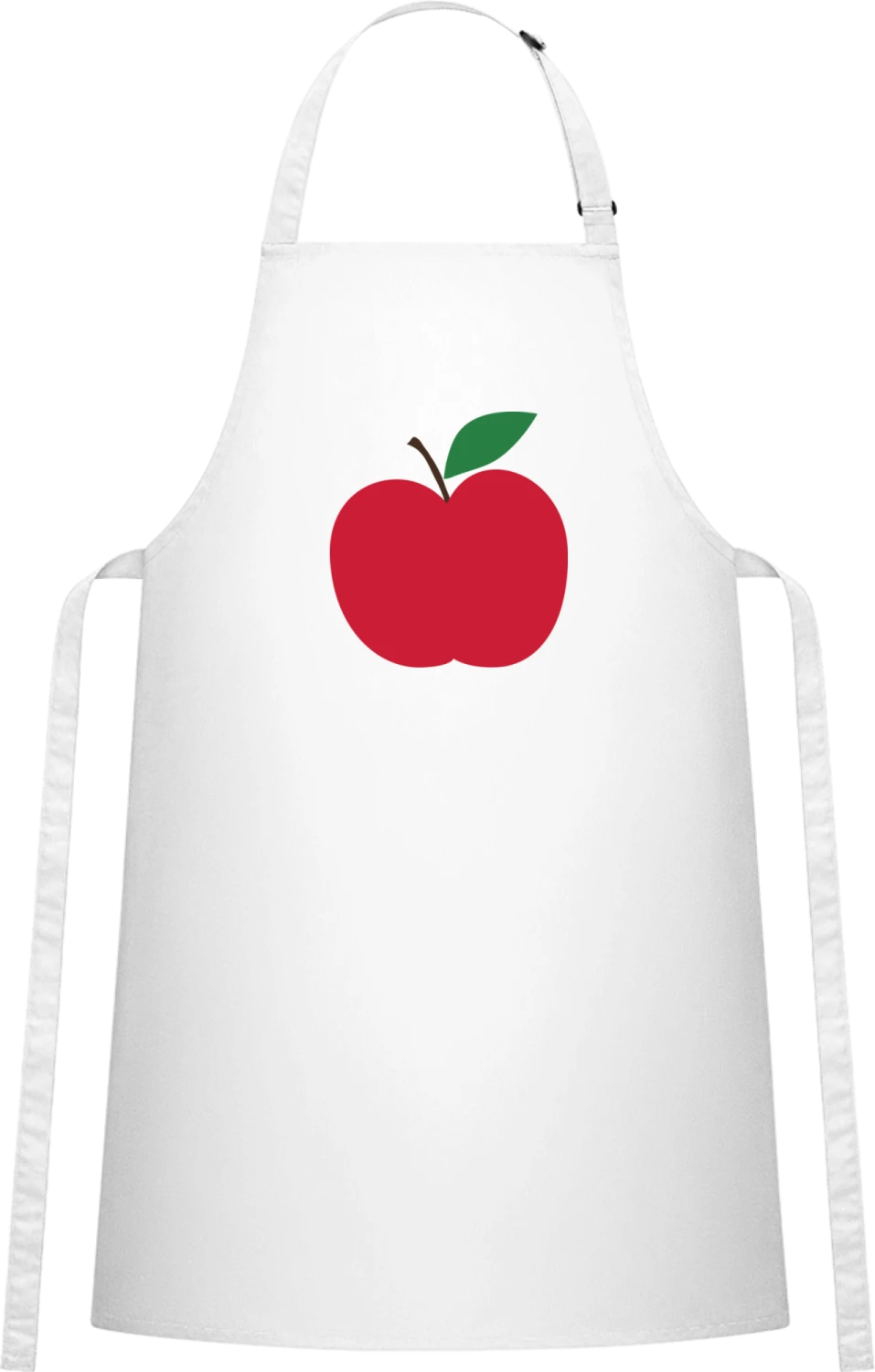 Apple Illustration - White Cotton Bib Apron - Front