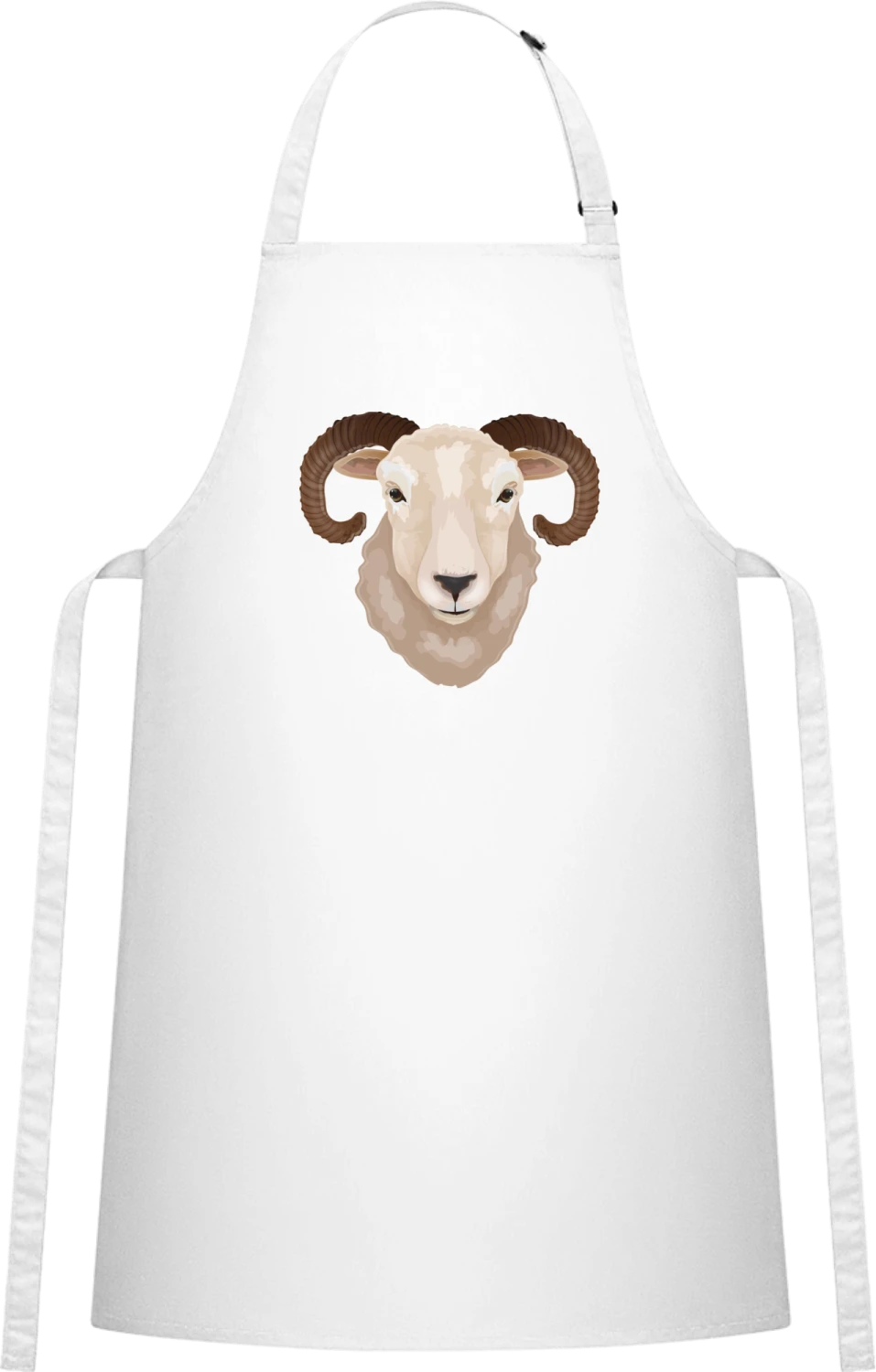 Schafbock Kopf Realistisch - White Cotton Bib Apron - Front