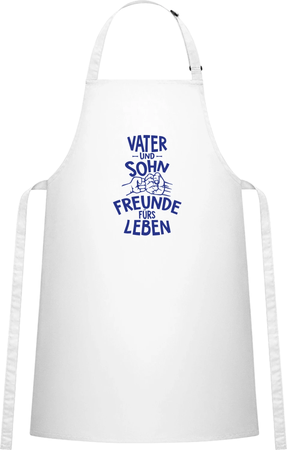 Vater und Sohn Freunde fürs Leben - White Cotton Bib Apron - Front