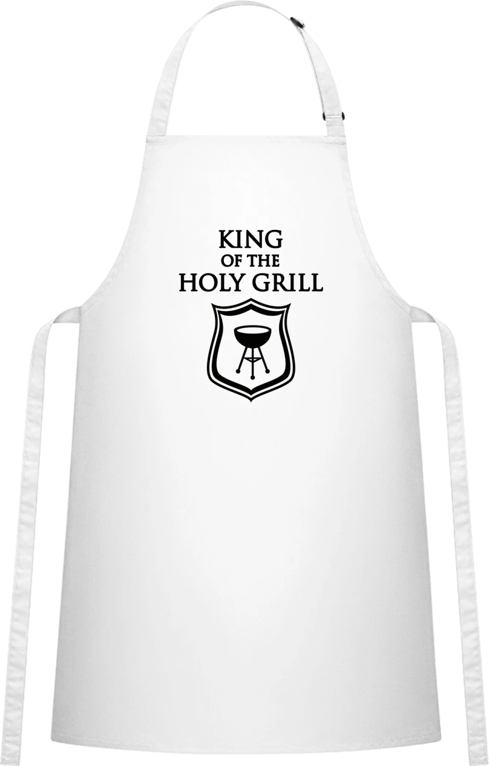 King Of The Holy Grill - White Cotton Bib Apron - Front