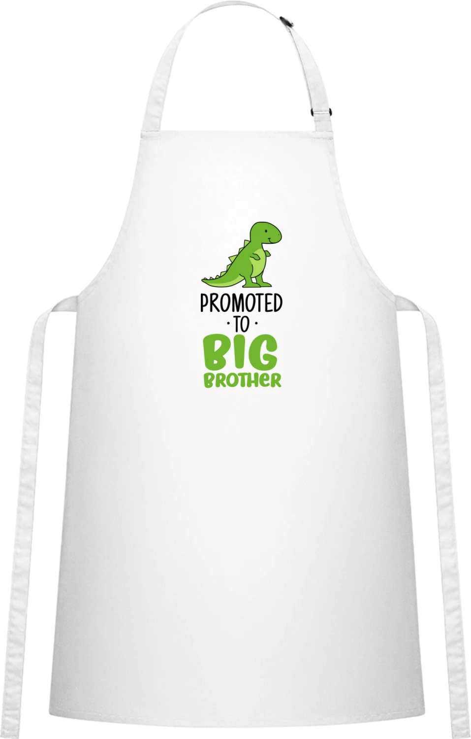 Promoted To Big Brother - White Cotton Bib Apron - Front