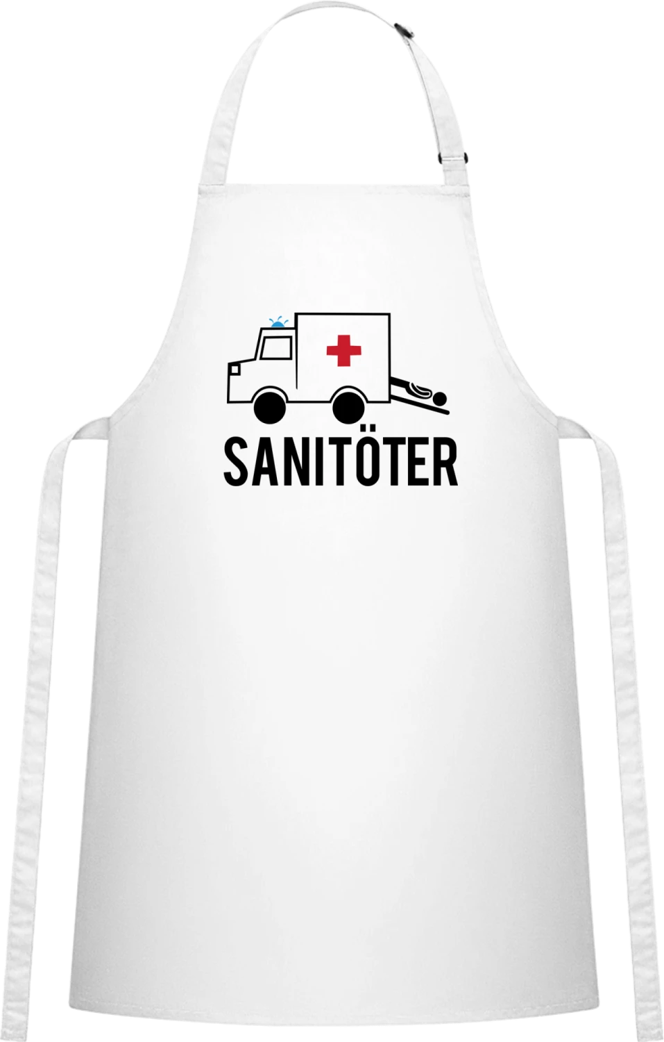 Sanitöter - White Cotton Bib Apron - Front