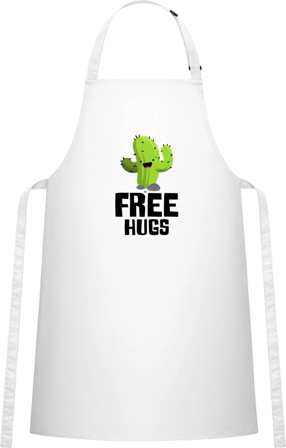 Free Hugs Cactus - White Cotton Bib Apron - Front