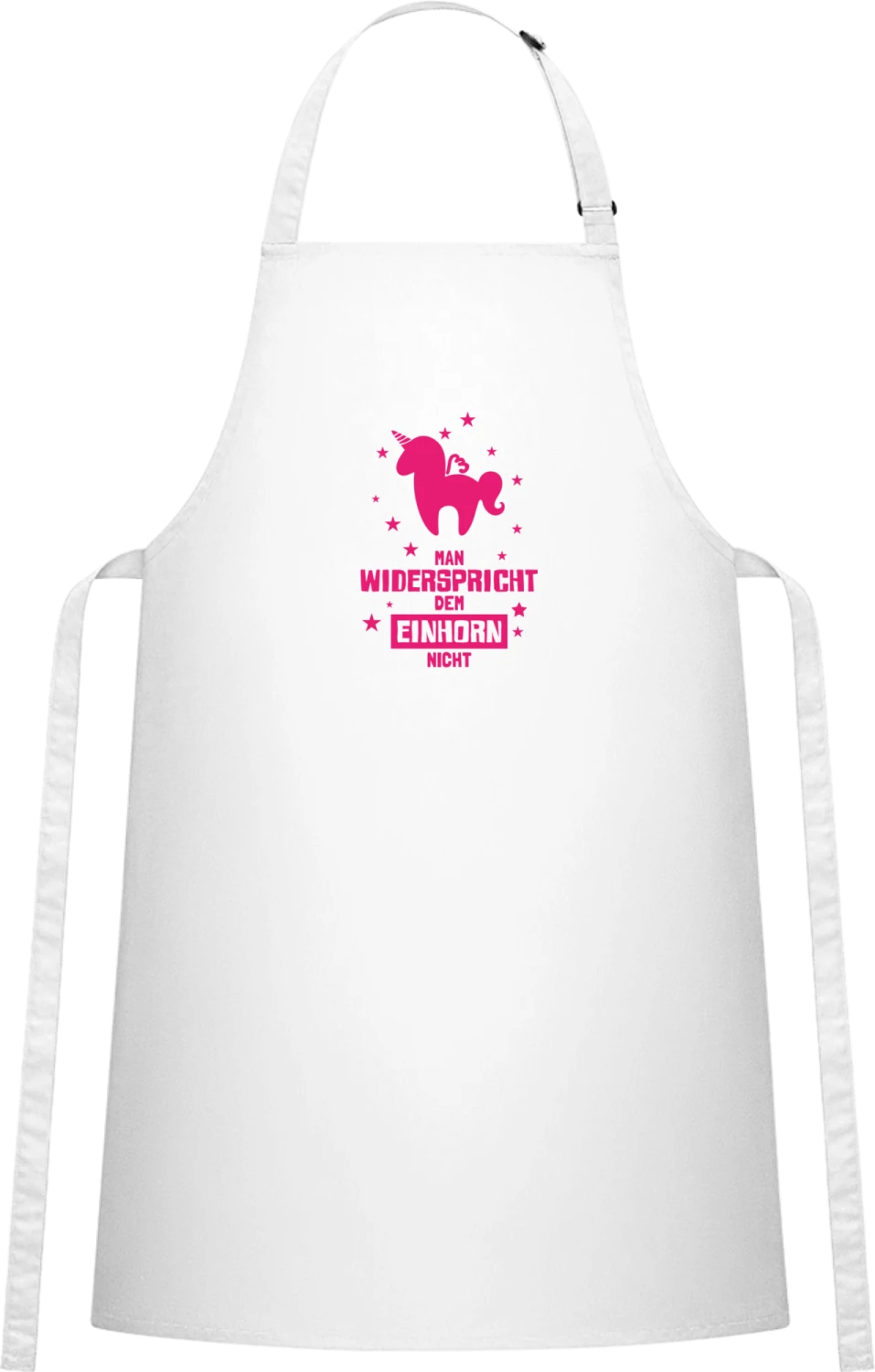 Man widerspricht dem Einhorn nicht - White Cotton Bib Apron - Front