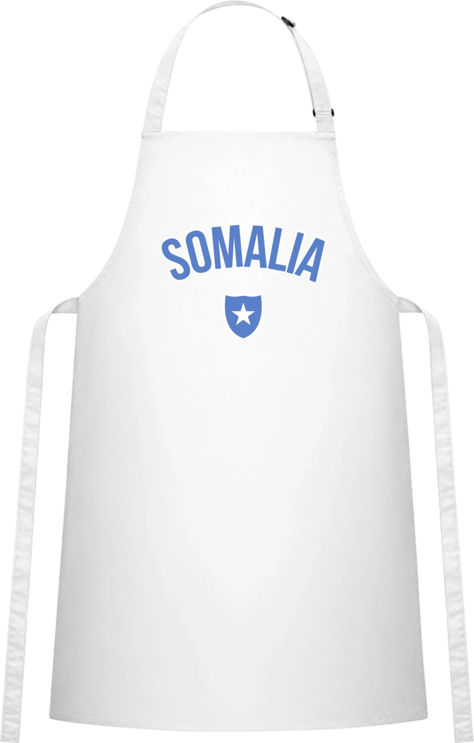 SOMALIA Fan - White Cotton Bib Apron - Front