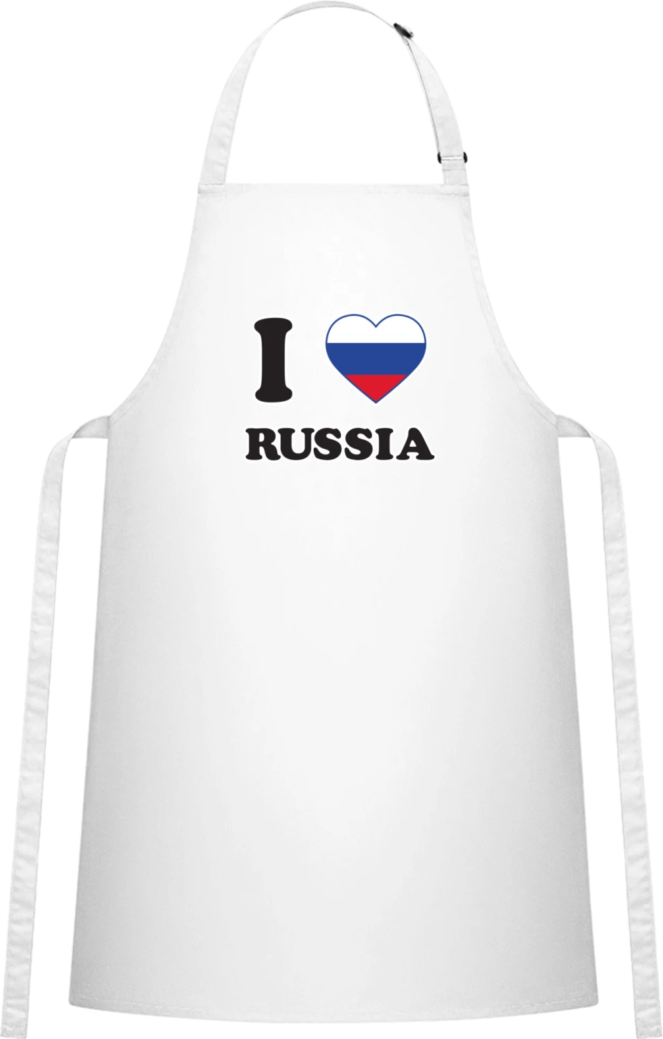 I Love Russia - White Cotton Bib Apron - Front