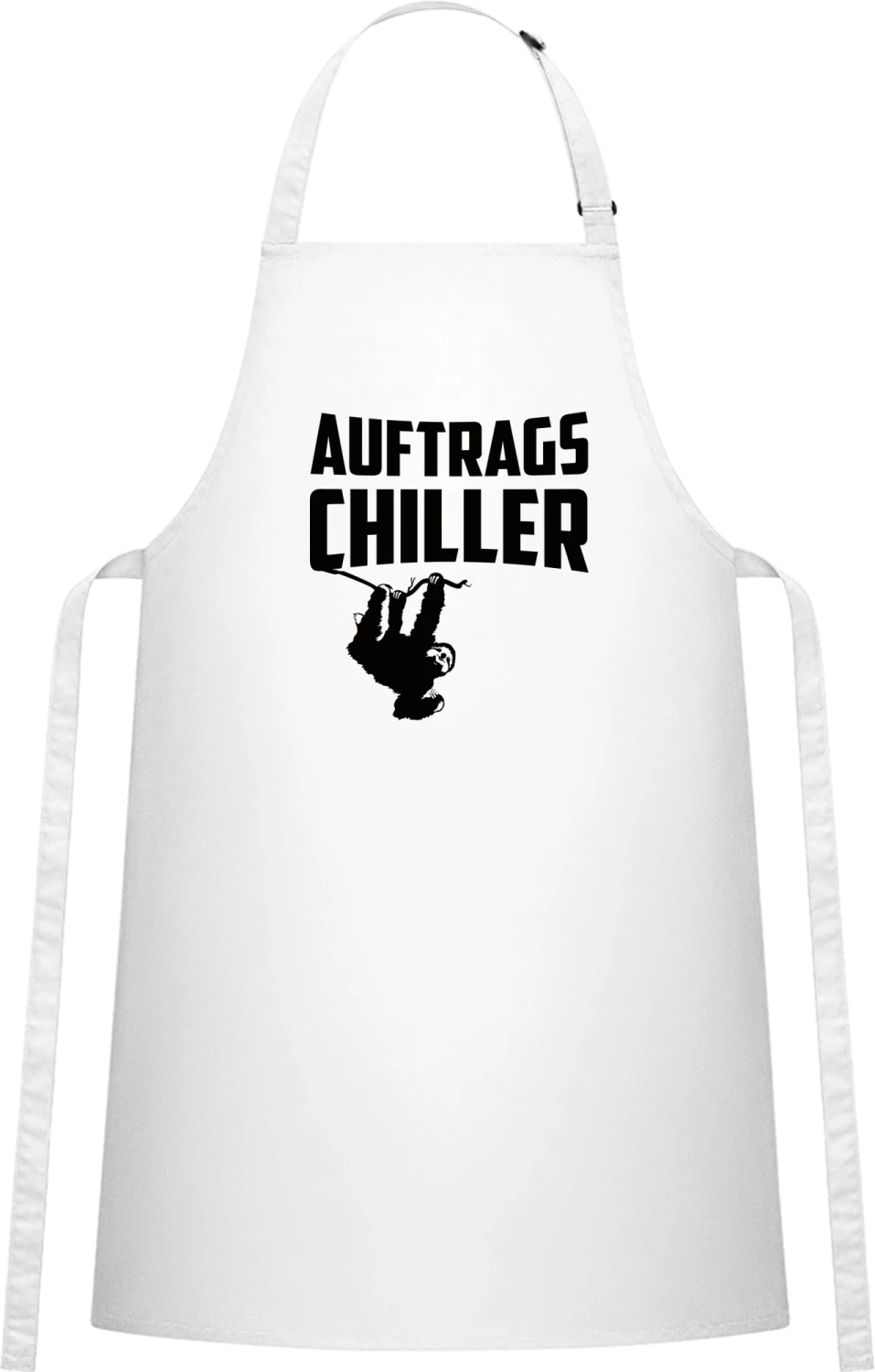 Auftragschiller - White Cotton Bib Apron - Front