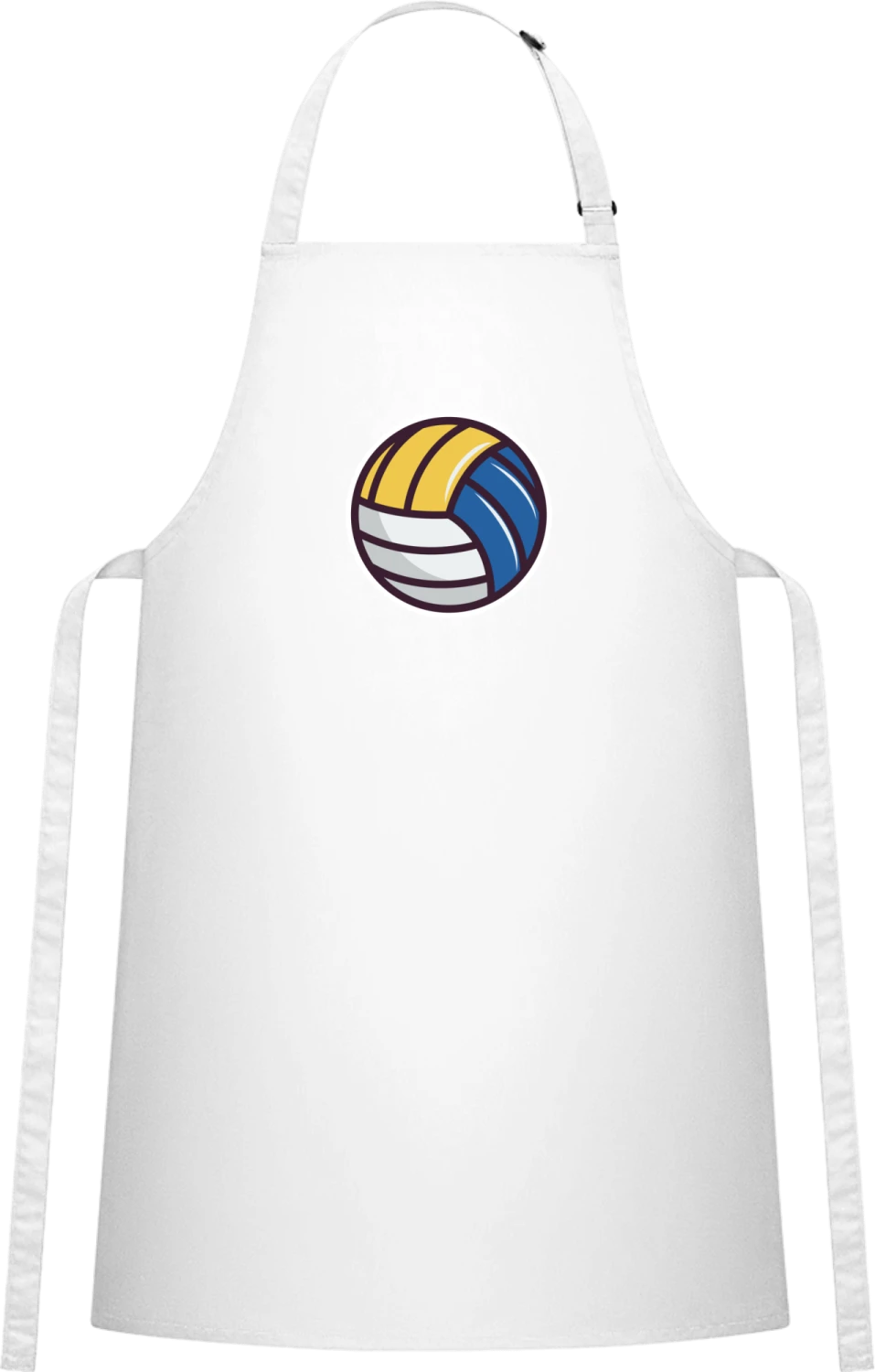 Beach Volleyball White Yellow Blue - White Cotton Bib Apron - Front