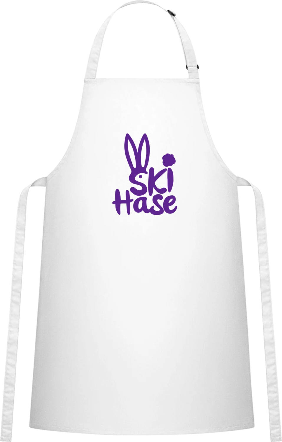 Skihase Logo - White Cotton Bib Apron - Front