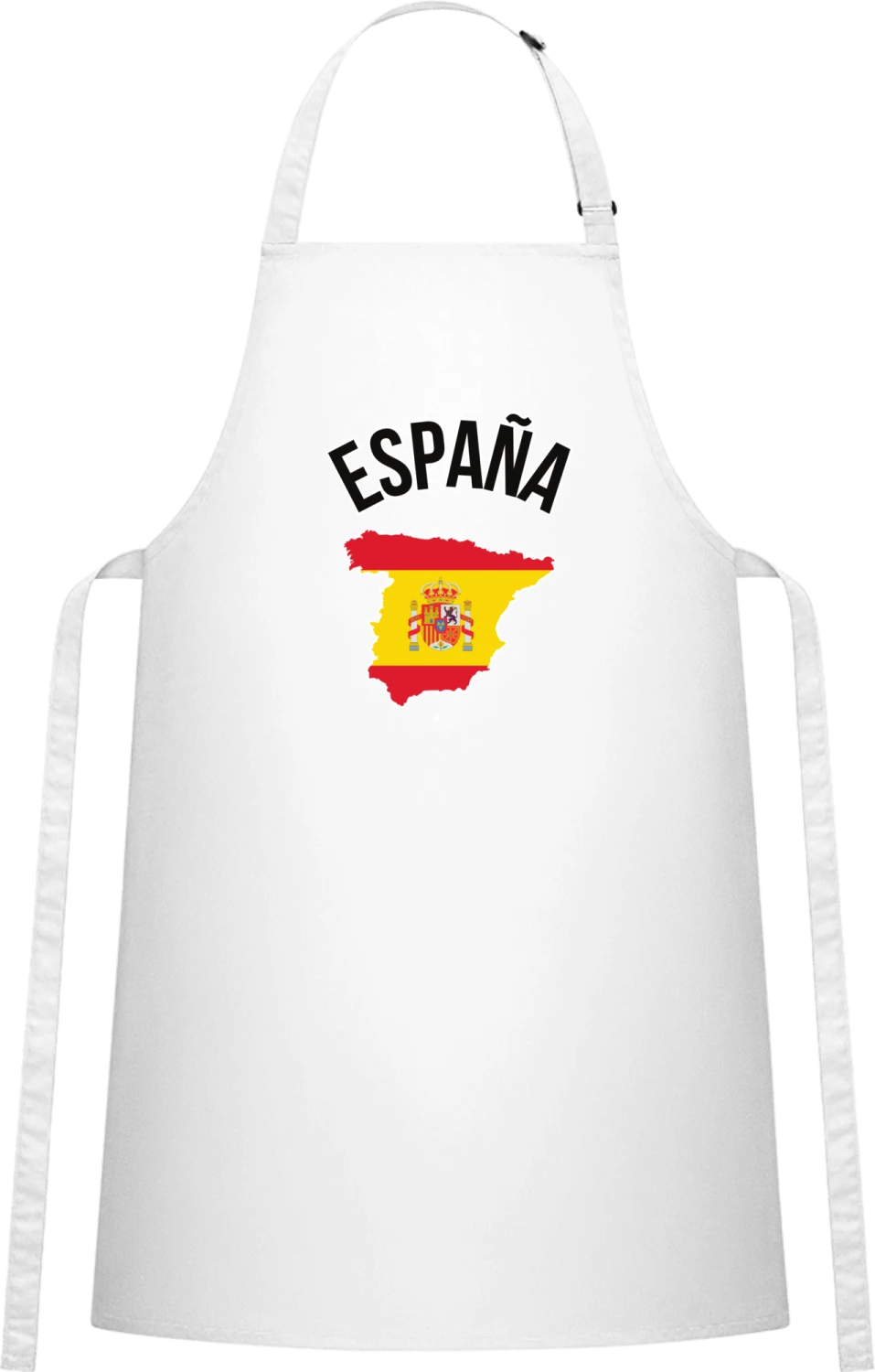 Spain Fan - White Cotton Bib Apron - Front